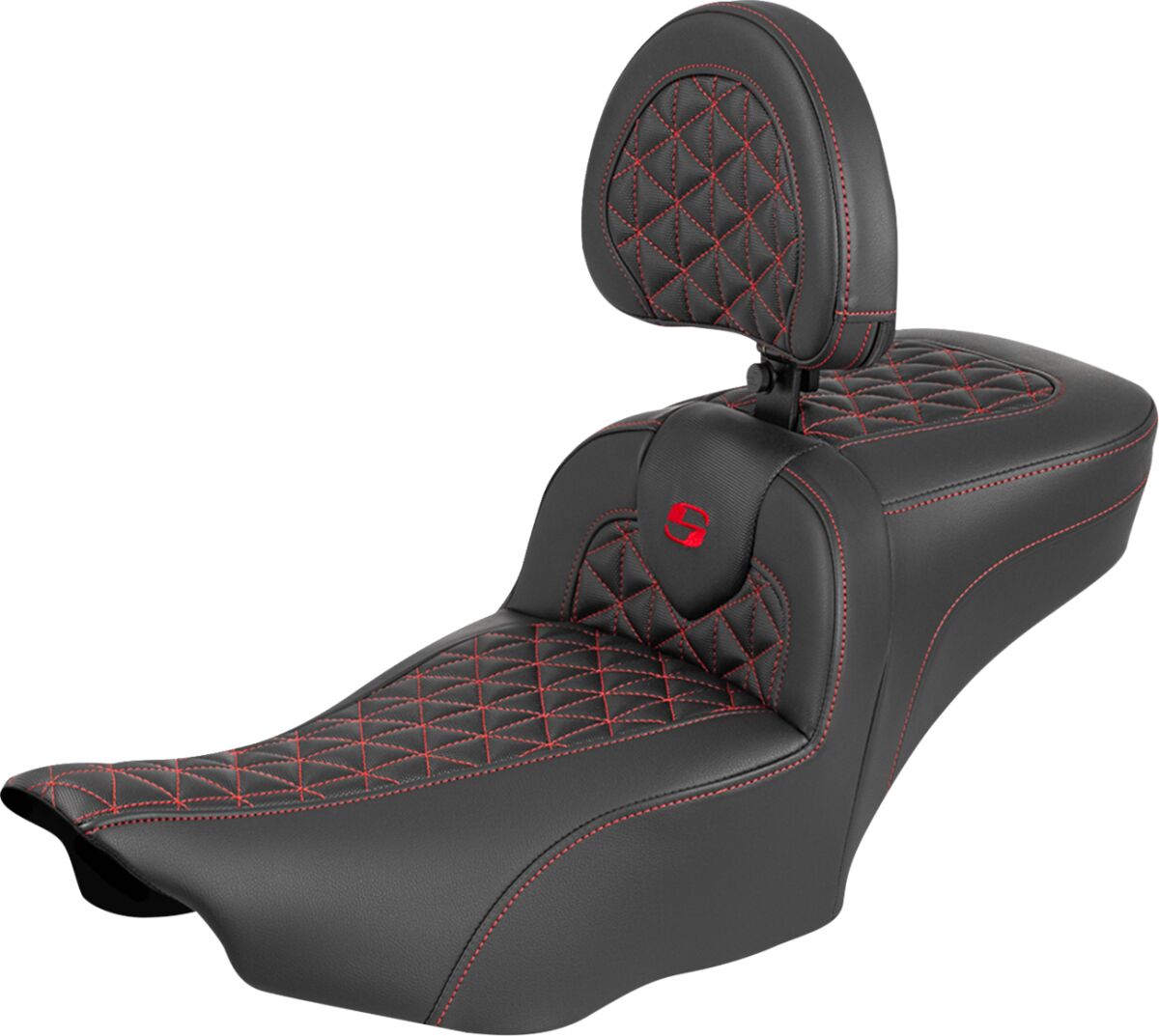 Roadsofa™ Extended Reach Seat - with Backrest - Red Stitch