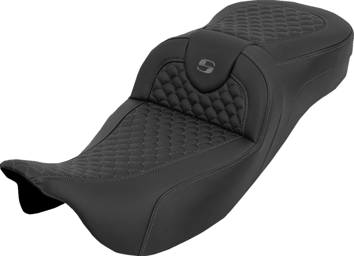 Extended Reach RoadSofa™ Seat - Dragon Scale - w/o Backrest - Gray Stitch - FLH/FLT '08-'25