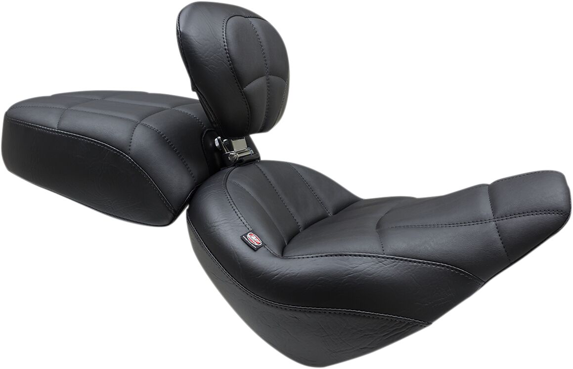SEAT SOLO TOUR W/BACKREST TRAPEZOID STITCH BLACK