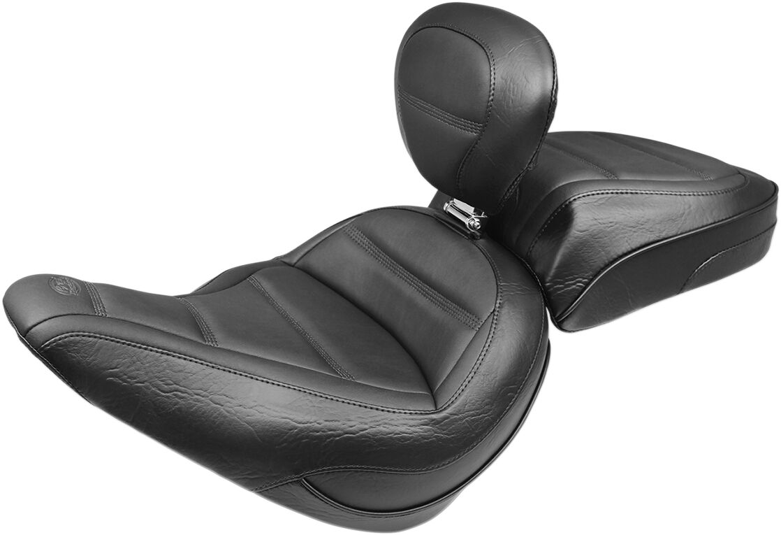 SEAT SOLO TOUR W/BACKREST TRAPEZOID STITCH BLACK
