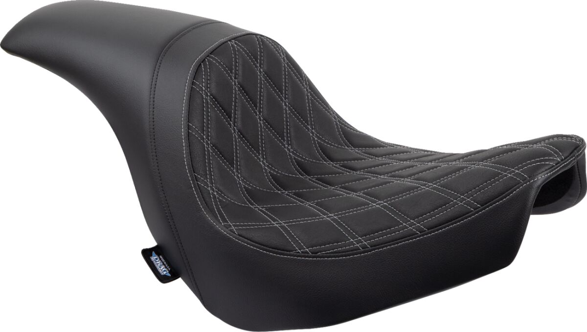 Predator Seat - Double Diamond w/ Silver Sitching - Vinyl - FL