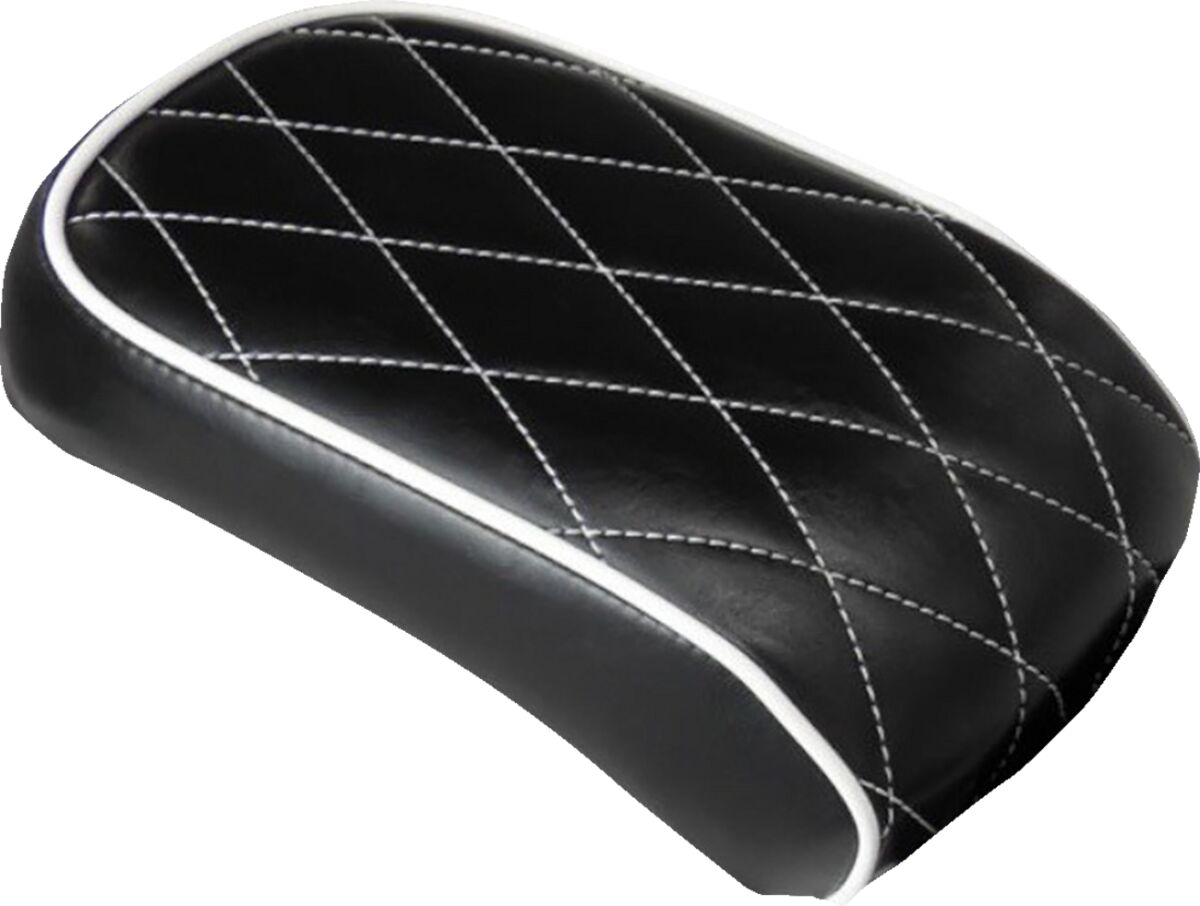 Bare Bones Pillion Pad - Diamond - Black w/ White Stitch - FL