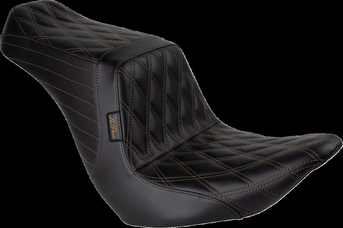 Tailwhip Seat - Front Double Diamond w/ Chestnut Thread - Black