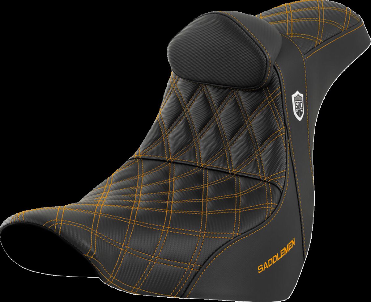 SEAT SDC PERF GRIPPER W/BR GOLD STITCH