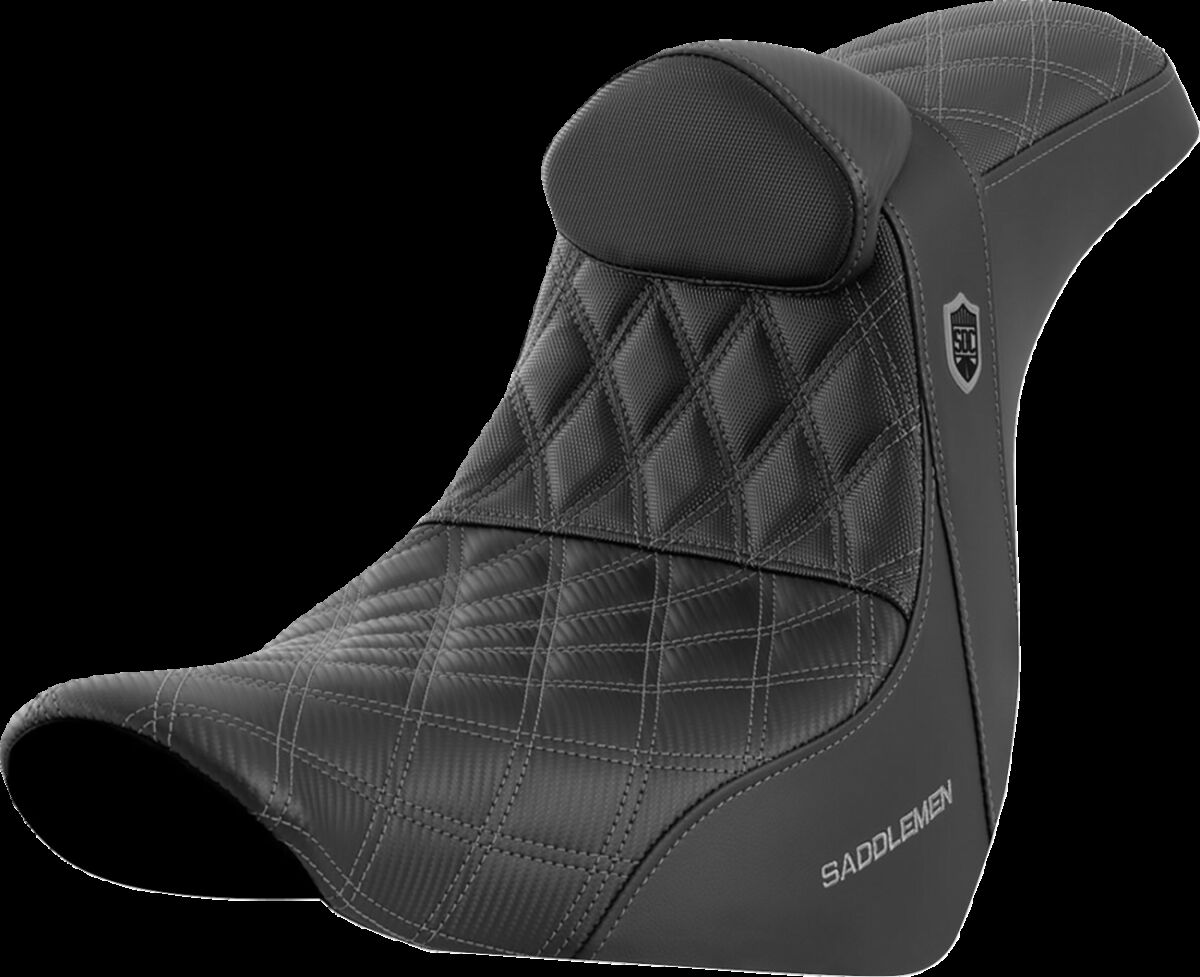 SEAT SDC PERF GRIPPER W/BR GREY STITCH