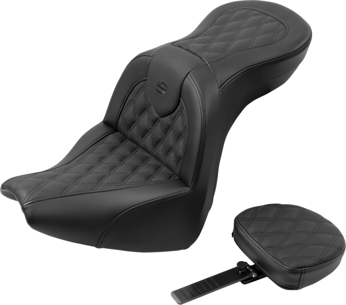 Roadsofa™ Seat - with Backrest - Lattice Stitch - Black