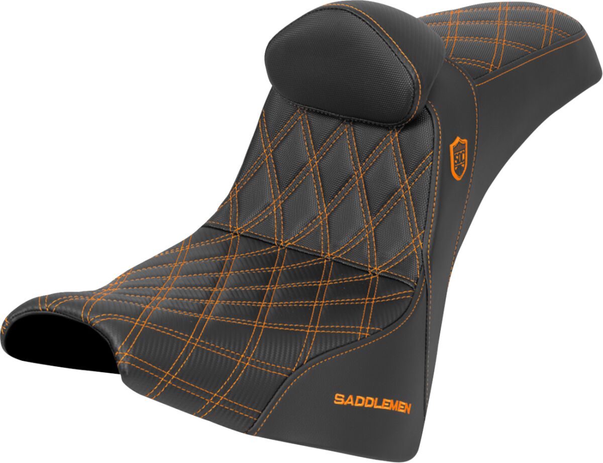 Pro Series SDC Performance Seat - w/o Backrest - Orange Stitch - Gripper
