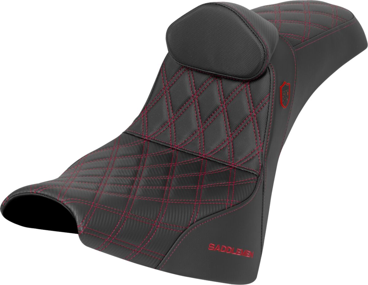 Pro Series SDC Performance Seat - w/o Backrest - Red Stitch - Gripper