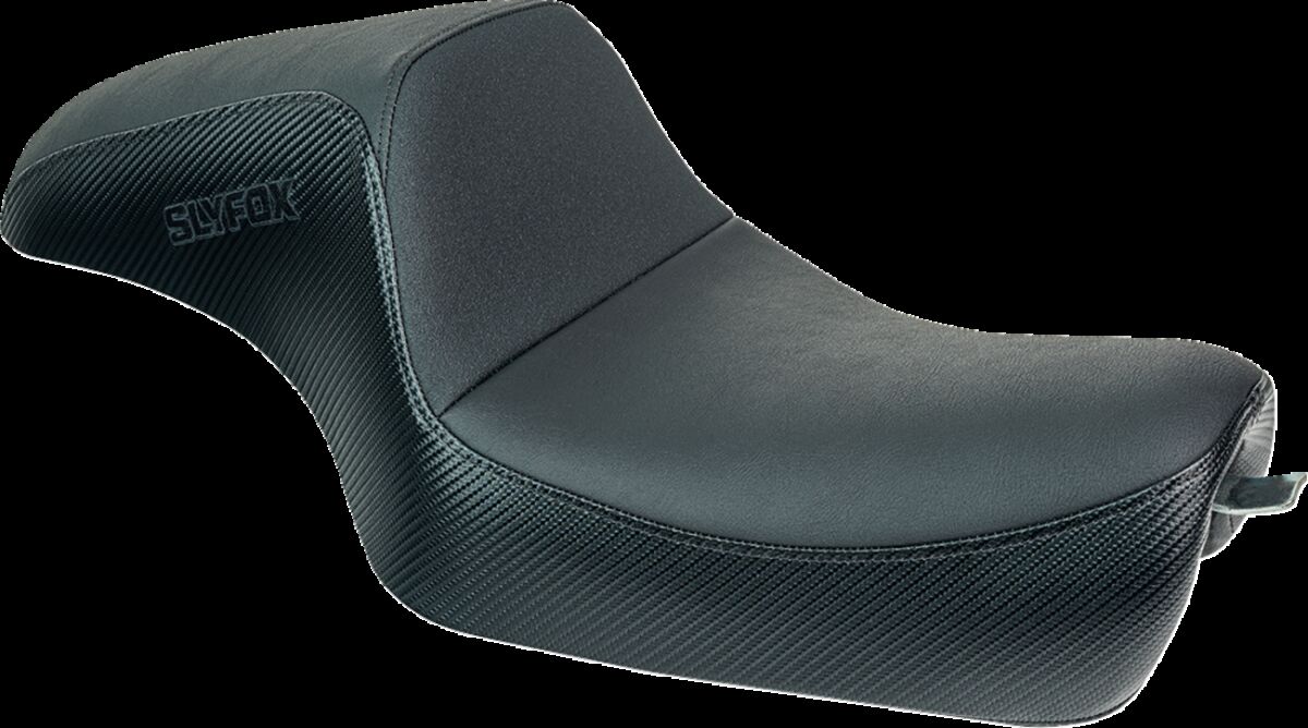 Seat Slyfox Blk Vinyl w/slipstp Smooth CF Blk Logo XL 04-22