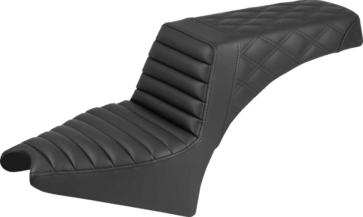 Step-Up Seat - Front Tuck-n-Roll/Rear Lattice Stitch - Black