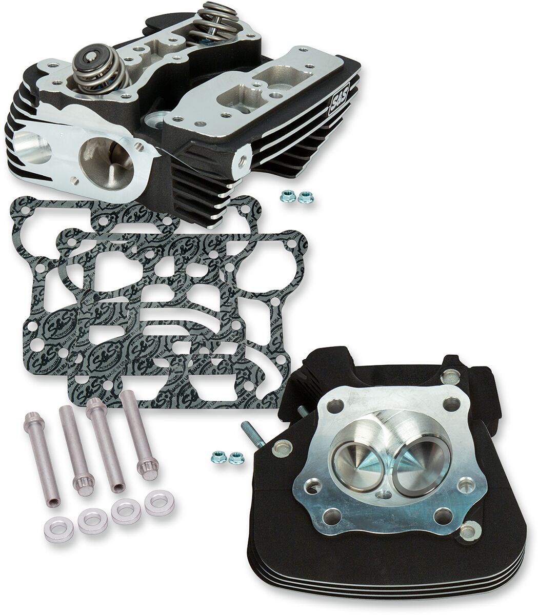 CYLINDER HEADS 4-1/8" BORE HOT SET UP KIT SUPER STOCK® 91CC BLACK WRINKLE POWDER