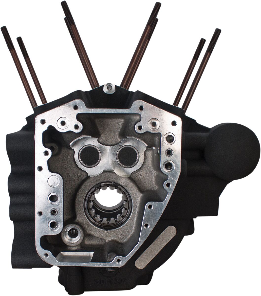CRANKCASE T2 SUPER STOCK STOCK BORE (STOCK BOLT PATTERN) WRINKLE BLACK