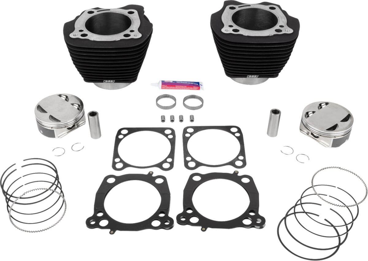 132" Cylinder Kit - 4.500" Stroke - Wrinkle Black w/o Highlighted Fins - M8