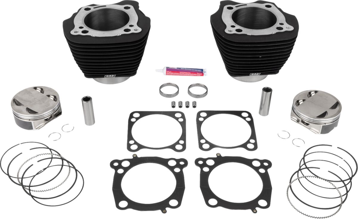 136" Cylinder Kit - 4.625" Stroke - Wrinkle Black w/o Highlighted Fins - M8