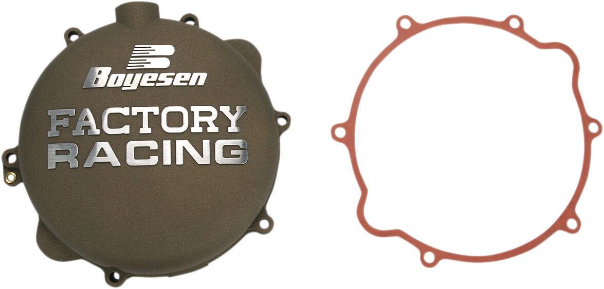 CLUTCH COVER FACTORY RACING  ALUMINUM REPLACEMENT SILVER | BLACK