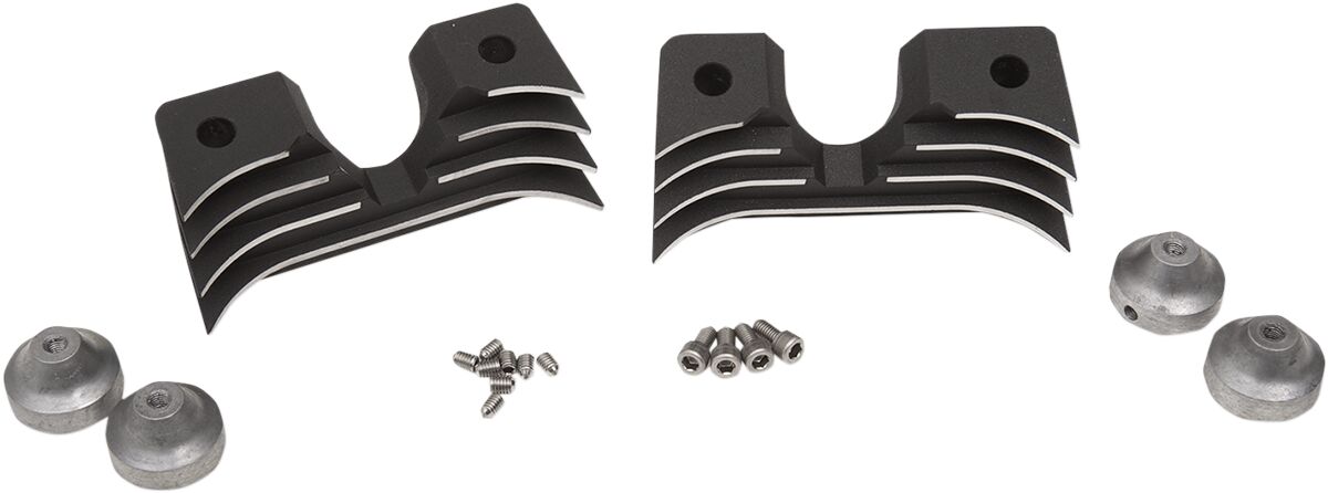 SPARK PLUG HEAD BOLT COVERS FINNED BLACK