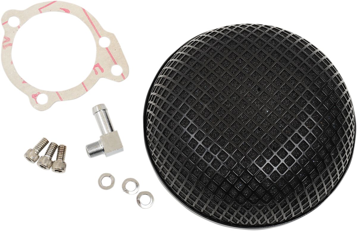 AIR CLEANER BOB RETRO-STYLE S&S SUPER E/G CARBS BLACK