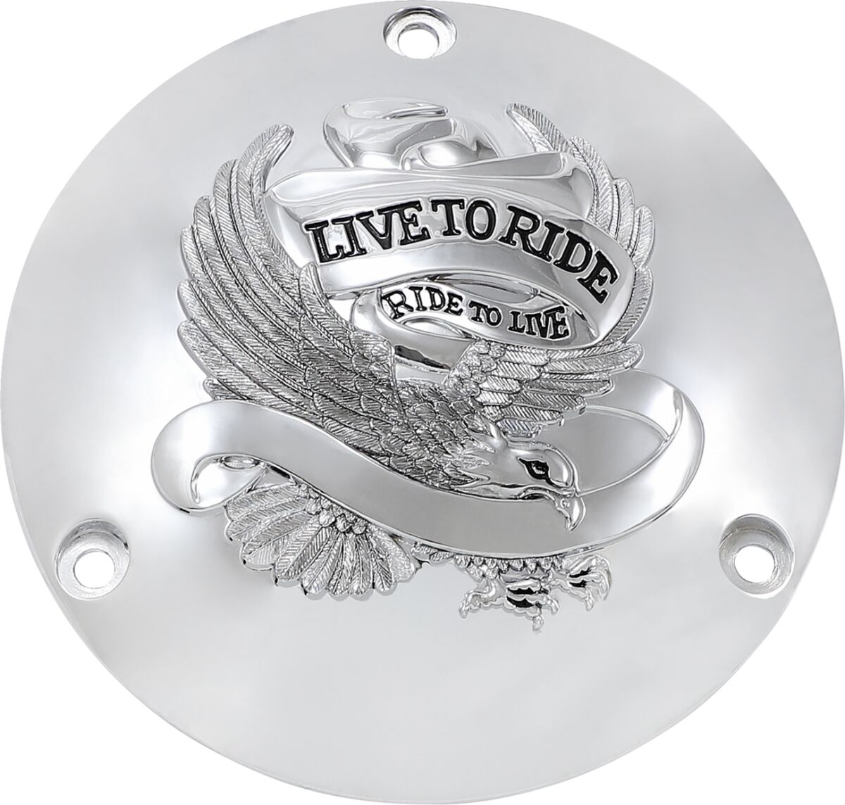 LIVE TO RIDE DERBY COVER CHROME 3-HOLE