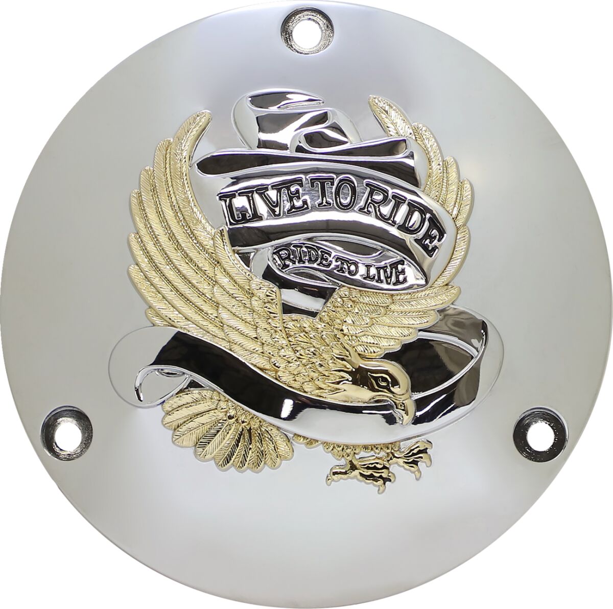 LIVE TO RIDE DERBY COVER GOLD 3-HOLE