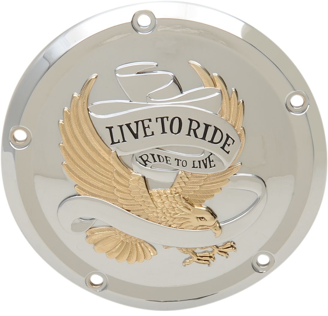 COVER DERBY 5-HOLE LIVE TO RIDE CHROME/GOLD