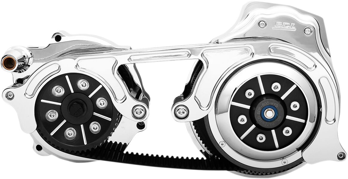 2” OPEN BELT DRIVE KITS WITH 2-PIECE MOTOR PLATE CHROME