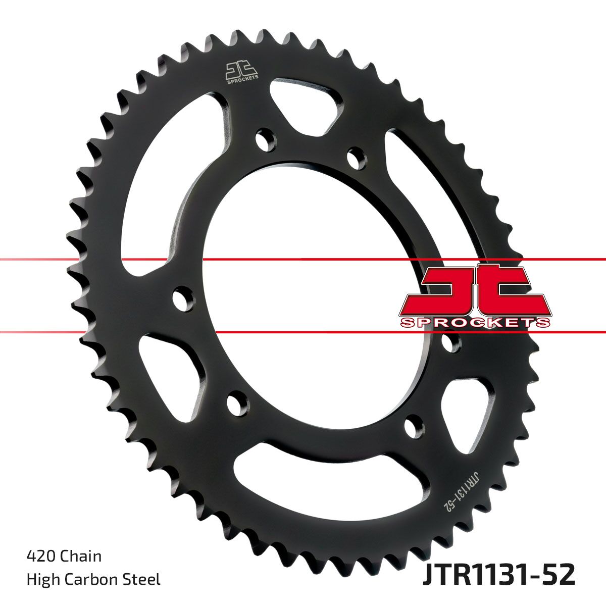 JTR1131.52 REAR REPLACEMENT SPROCKET 52 TEETH 420 PITCH NATURAL STEEL
