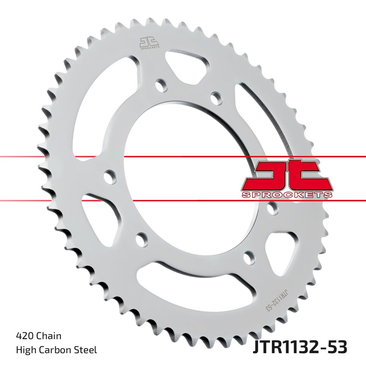 JTR1132.53 REAR REPLACEMENT SPROCKET 53 TEETH 420 PITCH NATURAL STEEL