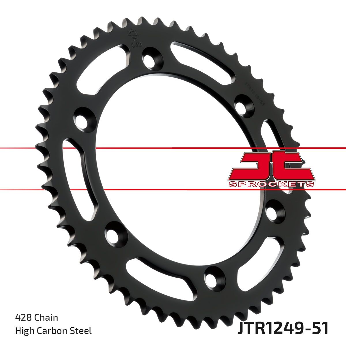 JTR1249.51 REAR REPLACEMENT SPROCKET 51 TEETH 420 PITCH NATURAL STEEL