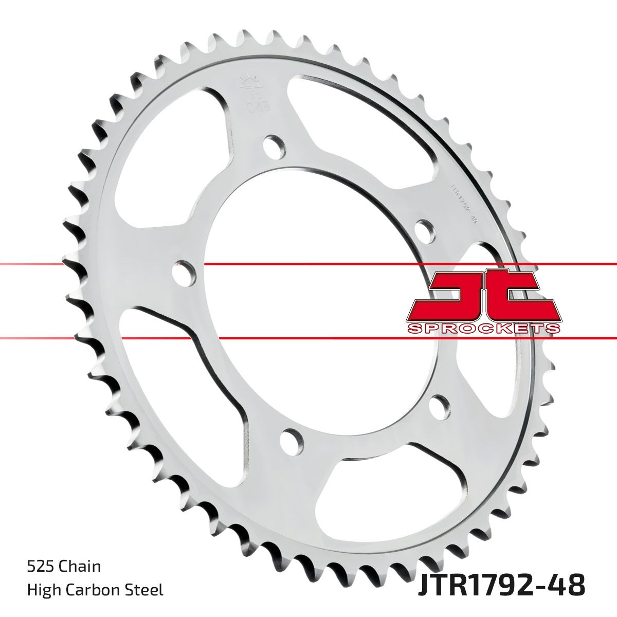 JTR1792.48 REAR REPLACEMENT SPROCKET 48 TEETH 525 PITCH NATURAL STEEL