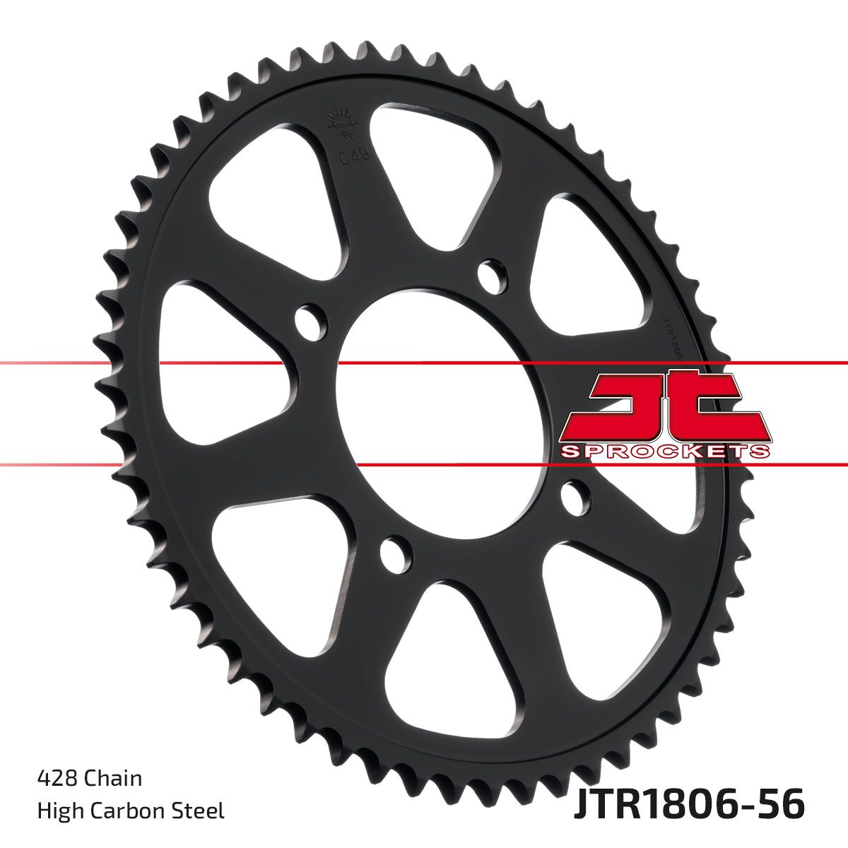 JTR1806.56 REAR REPLACEMENT SPROCKET 56 TEETH 428 PITCH NATURAL STEEL