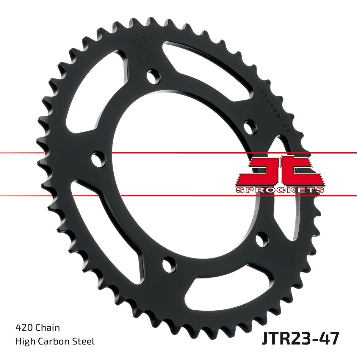 JTR23.47 REAR REPLACEMENT SPROCKET 47 TEETH 420 PITCH NATURAL STEEL
