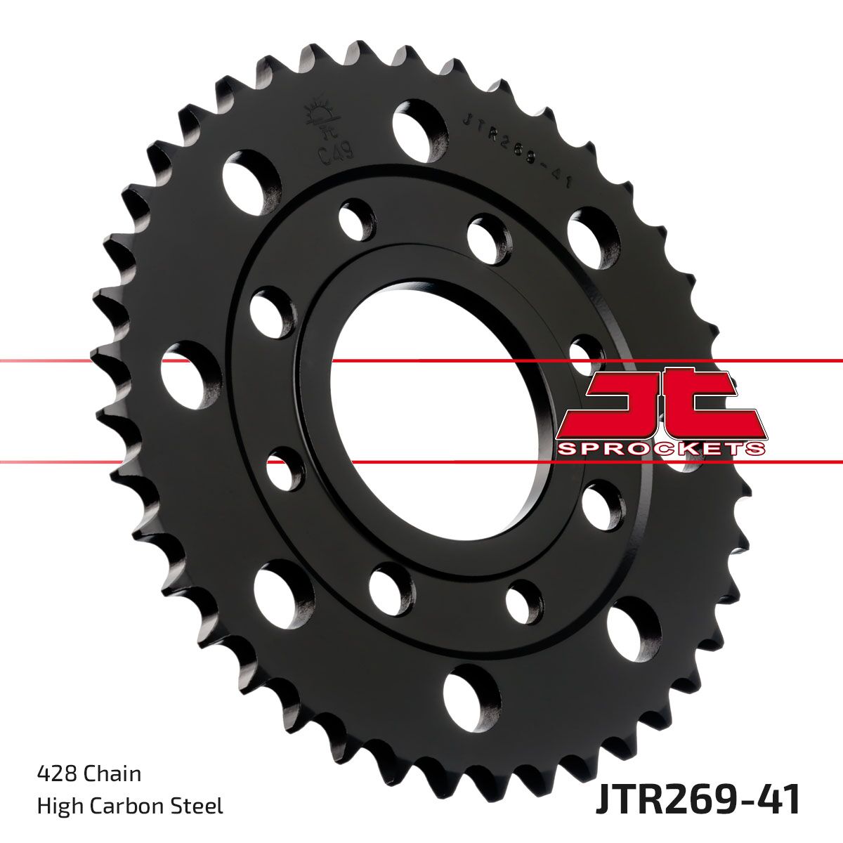 JTR269.41 REAR REPLACEMENT SPROCKET 41 TEETH 428 PITCH NATURAL STEEL