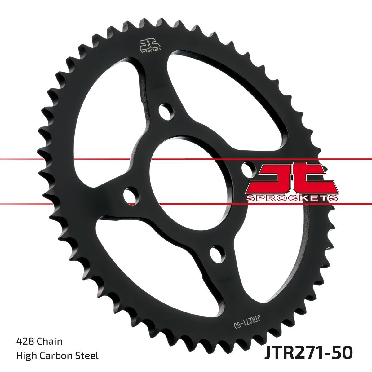 JTR271.50 REAR REPLACEMENT SPROCKET 50 TEETH 428 PITCH NATURAL STEEL