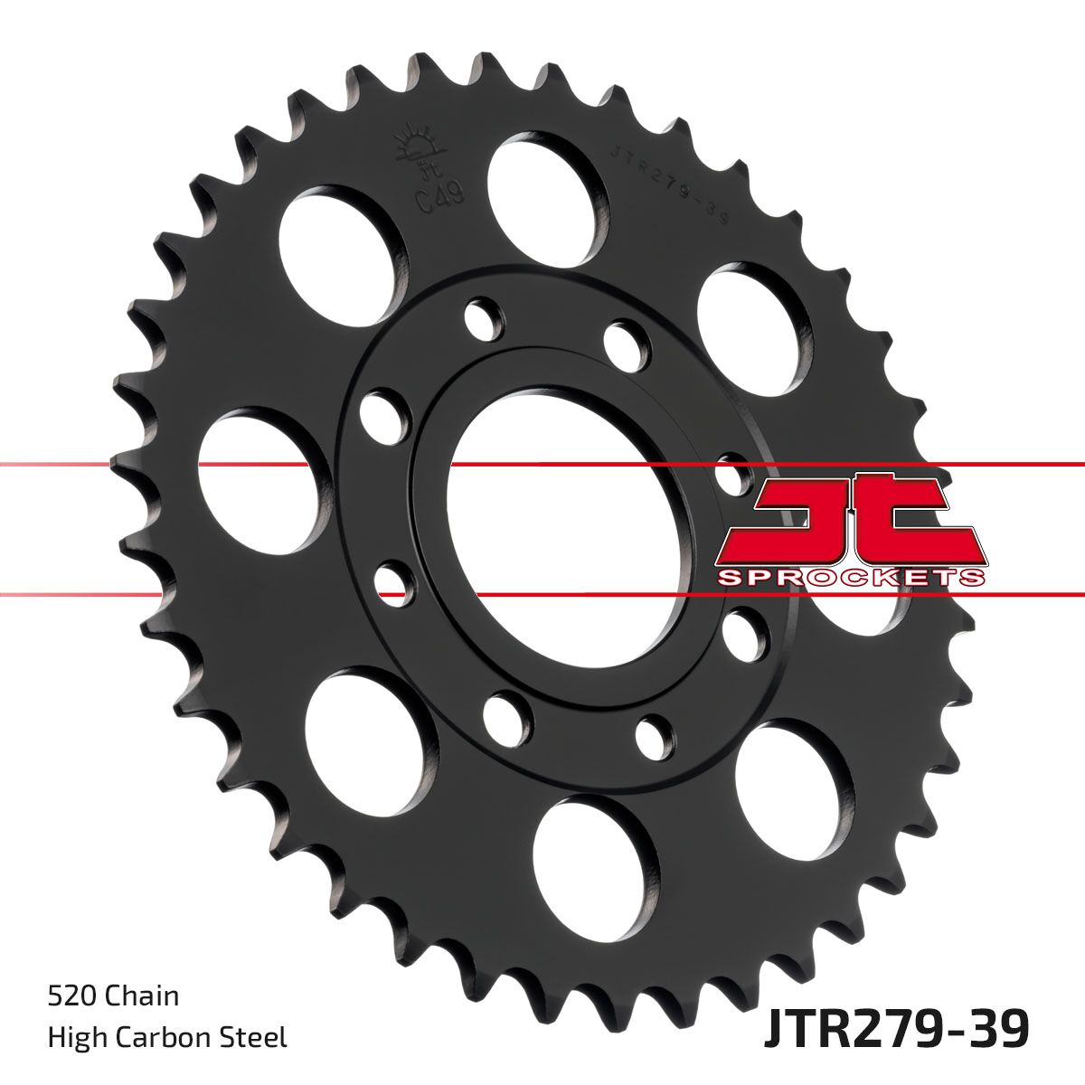 JTR279.39 REAR REPLACEMENT SPROCKET 39 TEETH 520 PITCH NATURAL STEEL