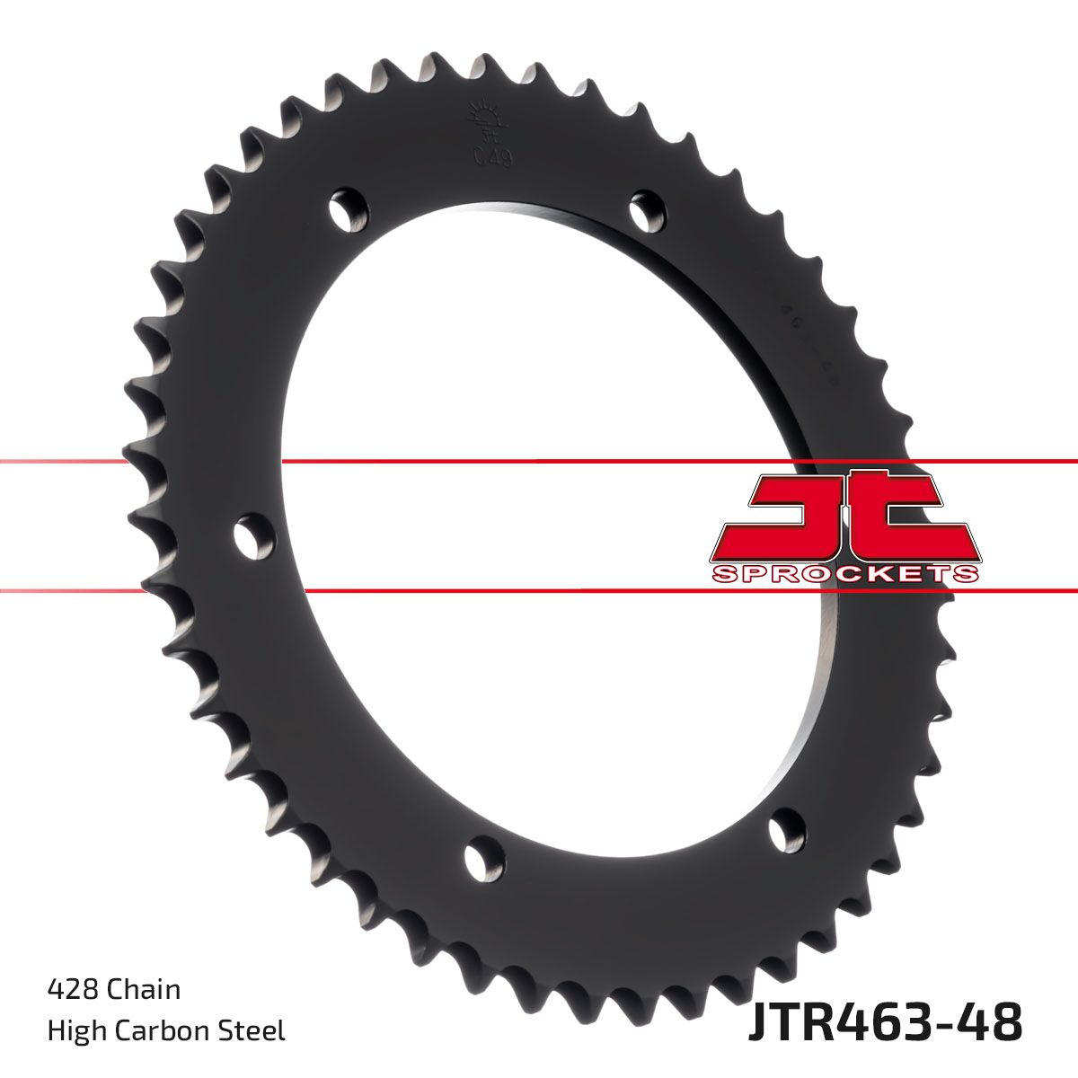 JTR463.48 REAR REPLACEMENT SPROCKET 48 TEETH 428 PITCH NATURAL STEEL