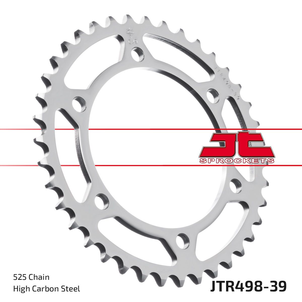 JTR498.39 REAR REPLACEMENT SPROCKET 39 TEETH 525 PITCH NATURAL STEEL