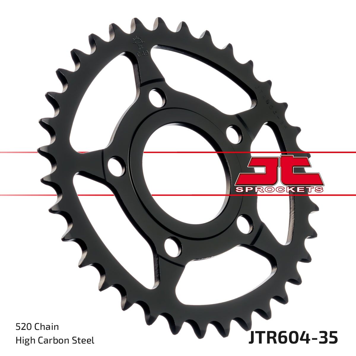 JTR604.35 REAR REPLACEMENT SPROCKET 35 TEETH 520 PITCH NATURAL STEEL