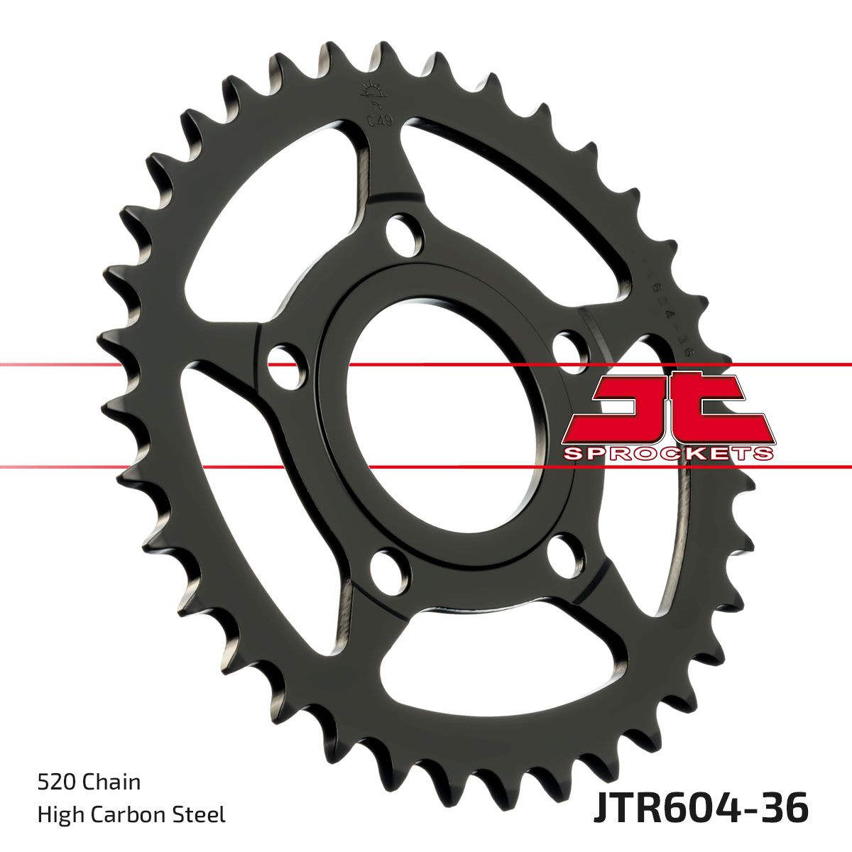 JTR604.36 REAR REPLACEMENT SPROCKET 36 TEETH 520 PITCH NATURAL STEEL