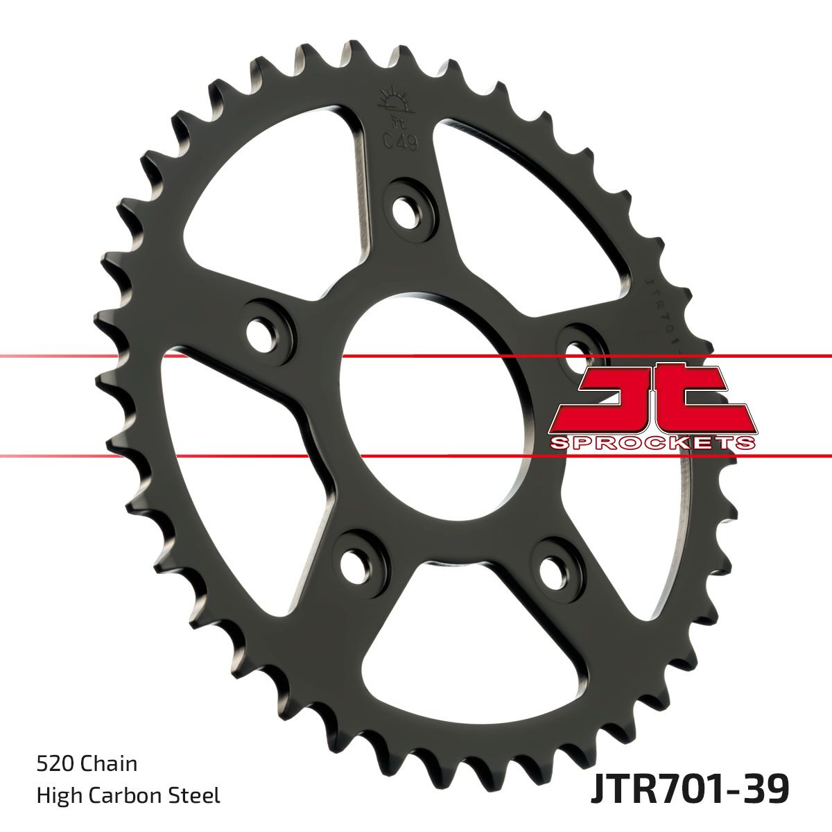 JTR701.39 REAR REPLACEMENT SPROCKET 39 TEETH 520 PITCH NATURAL STEEL