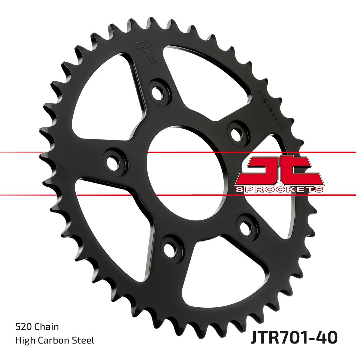 JTR701.40 REAR REPLACEMENT SPROCKET 40 TEETH 520 PITCH NATURAL STEEL
