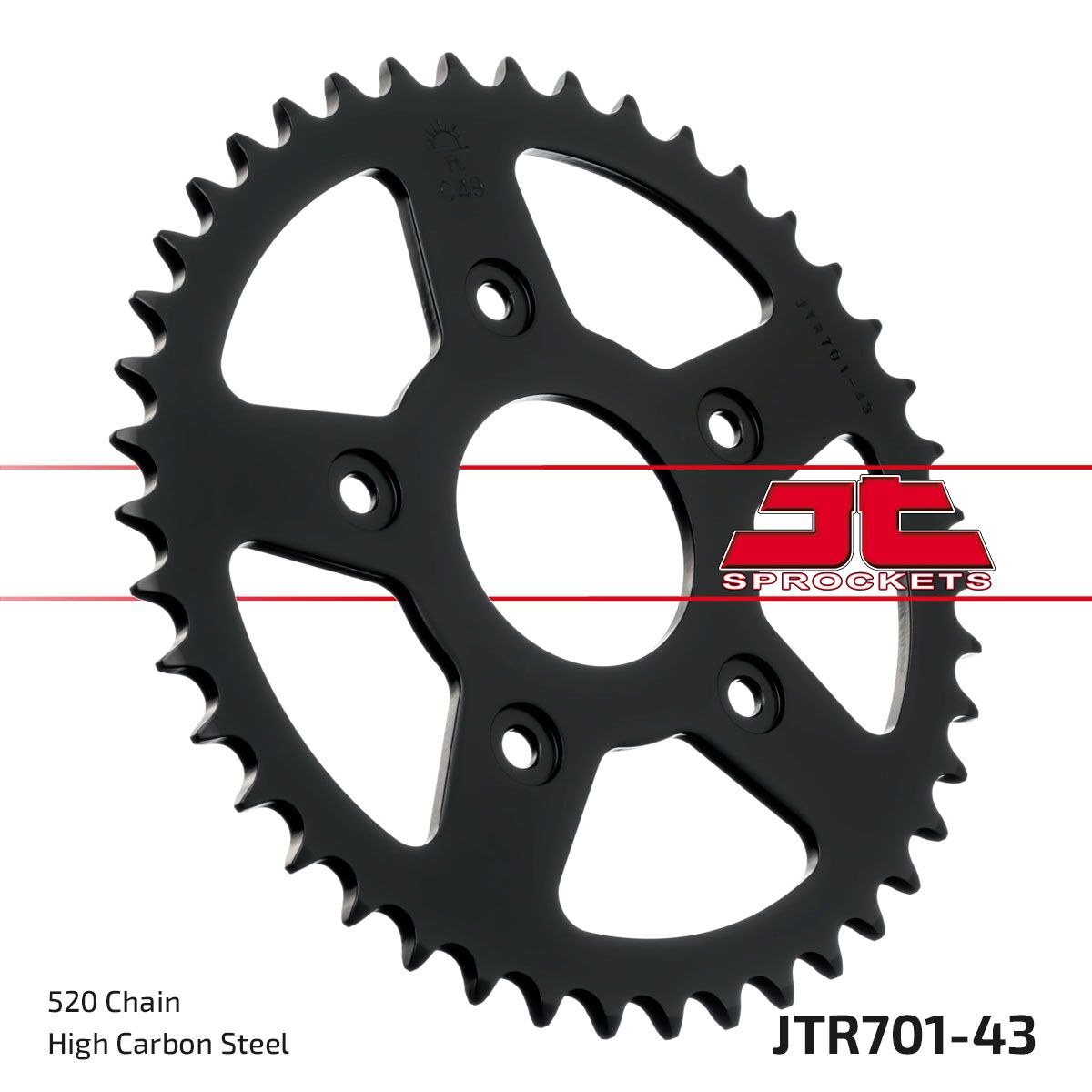 JTR701.43 REAR REPLACEMENT SPROCKET 43 TEETH 520 PITCH NATURAL STEEL