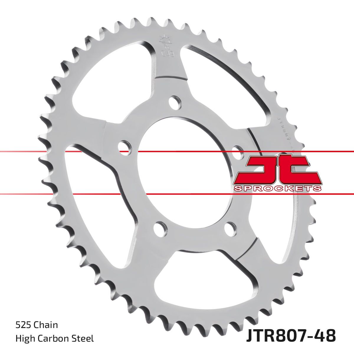 JTR807.48 REAR REPLACEMENT SPROCKET 48 TEETH 525 PITCH NATURAL STEEL