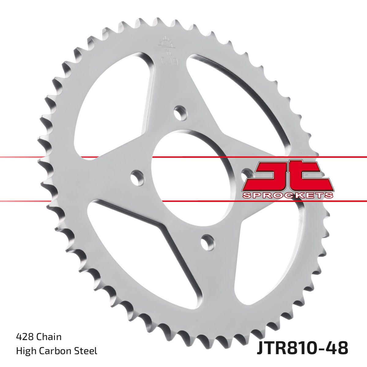 JTR810.48 REAR REPLACEMENT SPROCKET 48 TEETH 428 PITCH NATURAL STEEL