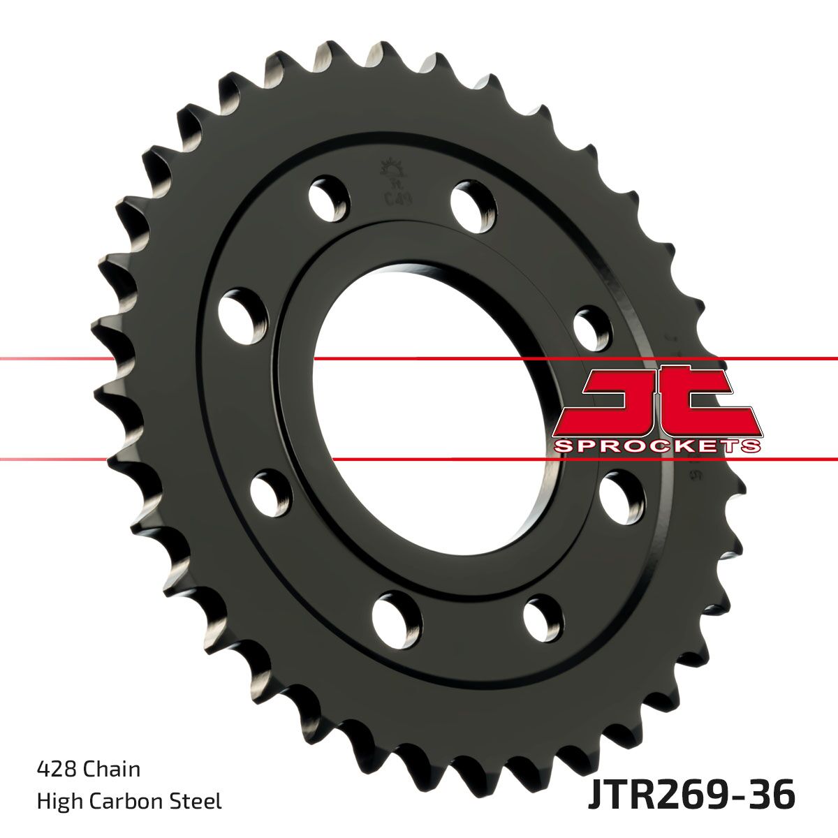 JTR269.36 REAR REPLACEMENT SPROCKET 36 TEETH 428 PITCH NATURAL C49 HIGH CARBON STEEL