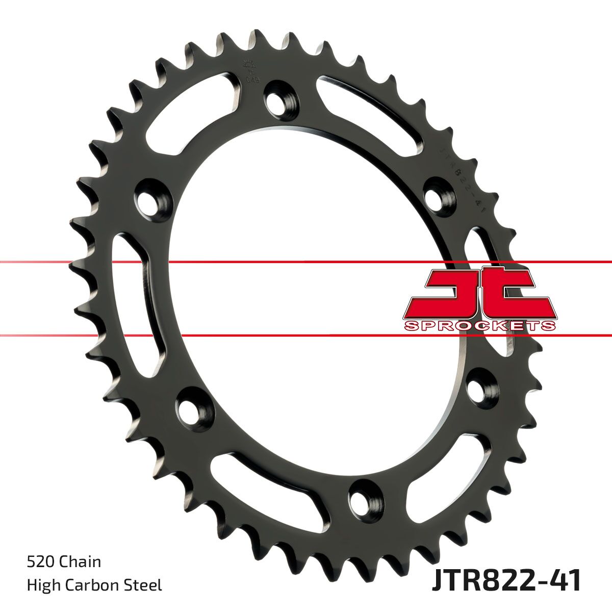JTR822.41 REAR REPLACEMENT SPROCKET 41 TEETH 520 PITCH NATURAL C49 HIGH CARBON STEEL