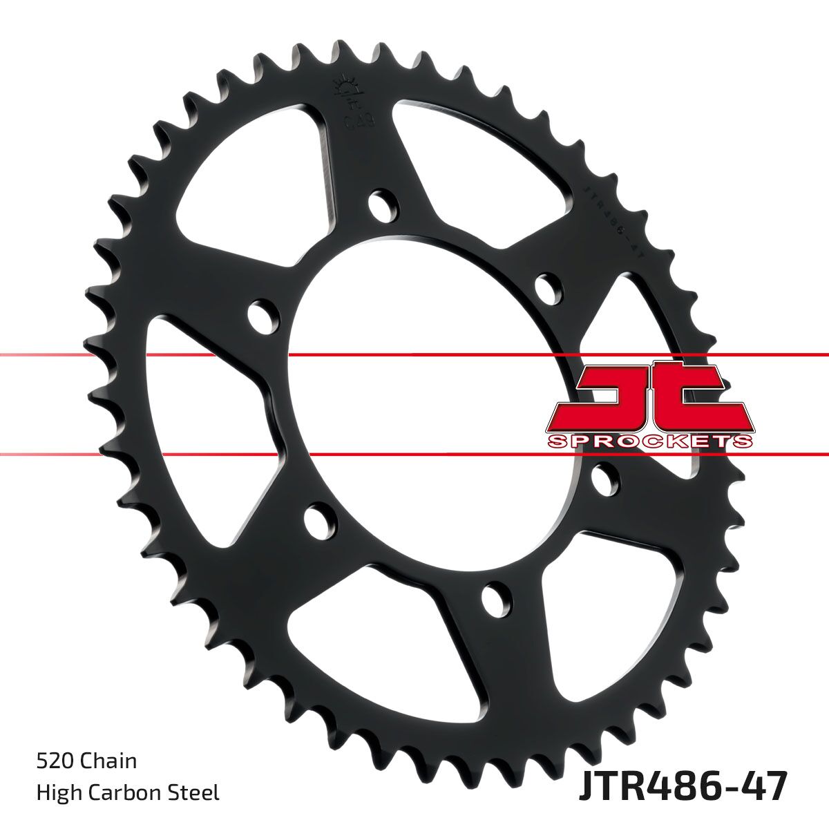 JTR486.47 REAR REPLACEMENT SPROCKET 47 TEETH 520 PITCH NATURAL C49 HIGH CARBON STEEL