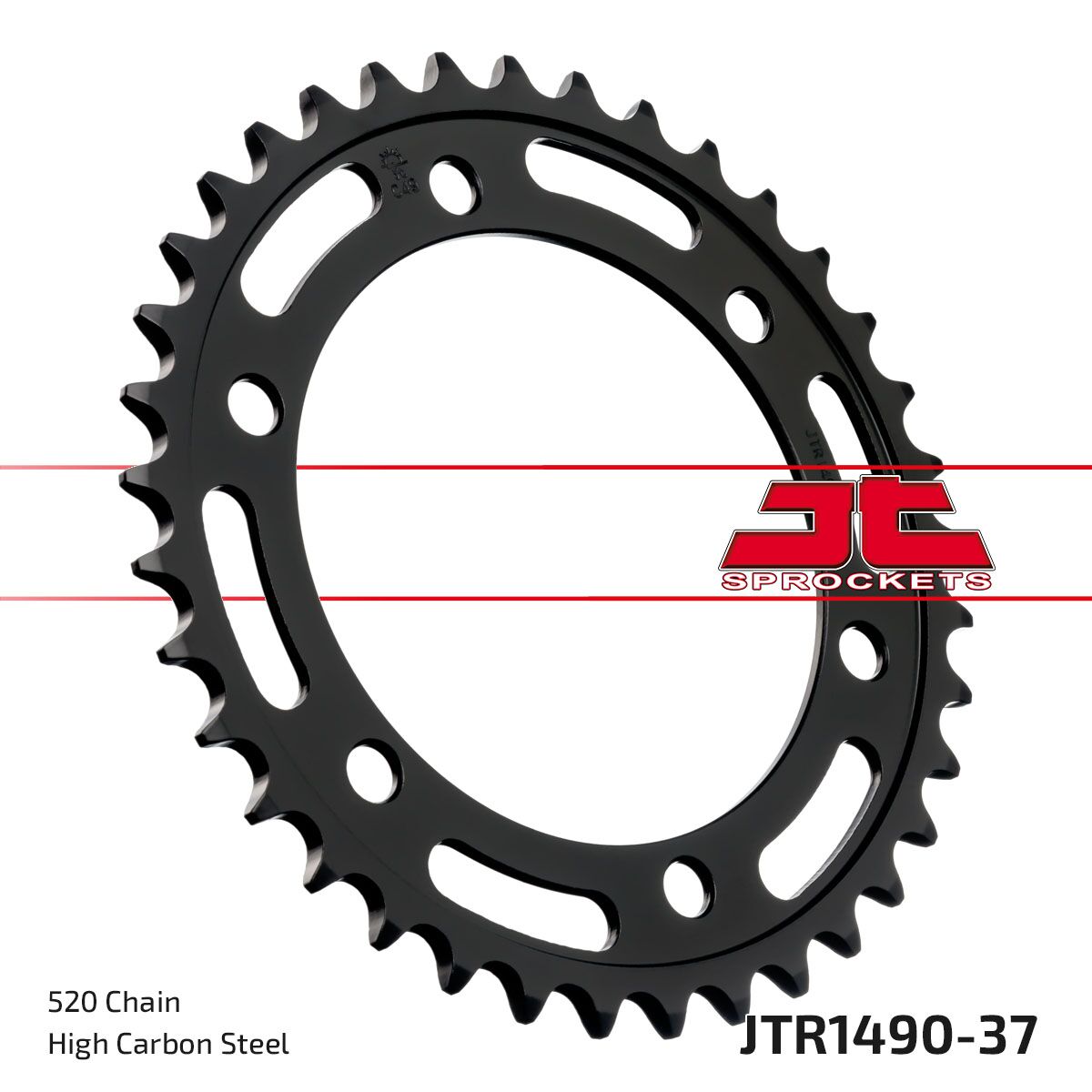 JTR1490.37 REAR REPLACEMENT SPROCKET 37 TEETH 520 PITCH NATURAL C49 HIGH CARBON STEEL