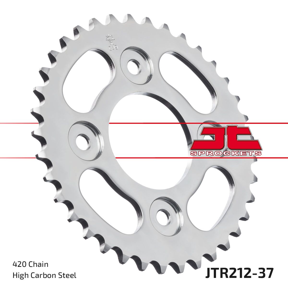 JTR212.37 REAR REPLACEMENT SPROCKET 37 TEETH 420 PITCH NATURAL C49 HIGH CARBON STEEL