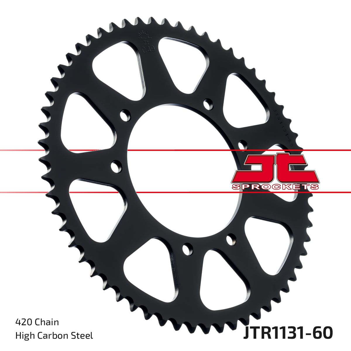 JTR1131.60 REAR REPLACEMENT SPROCKET 60 TEETH 420 PITCH BLACK C49 HIGH CARBON STEEL