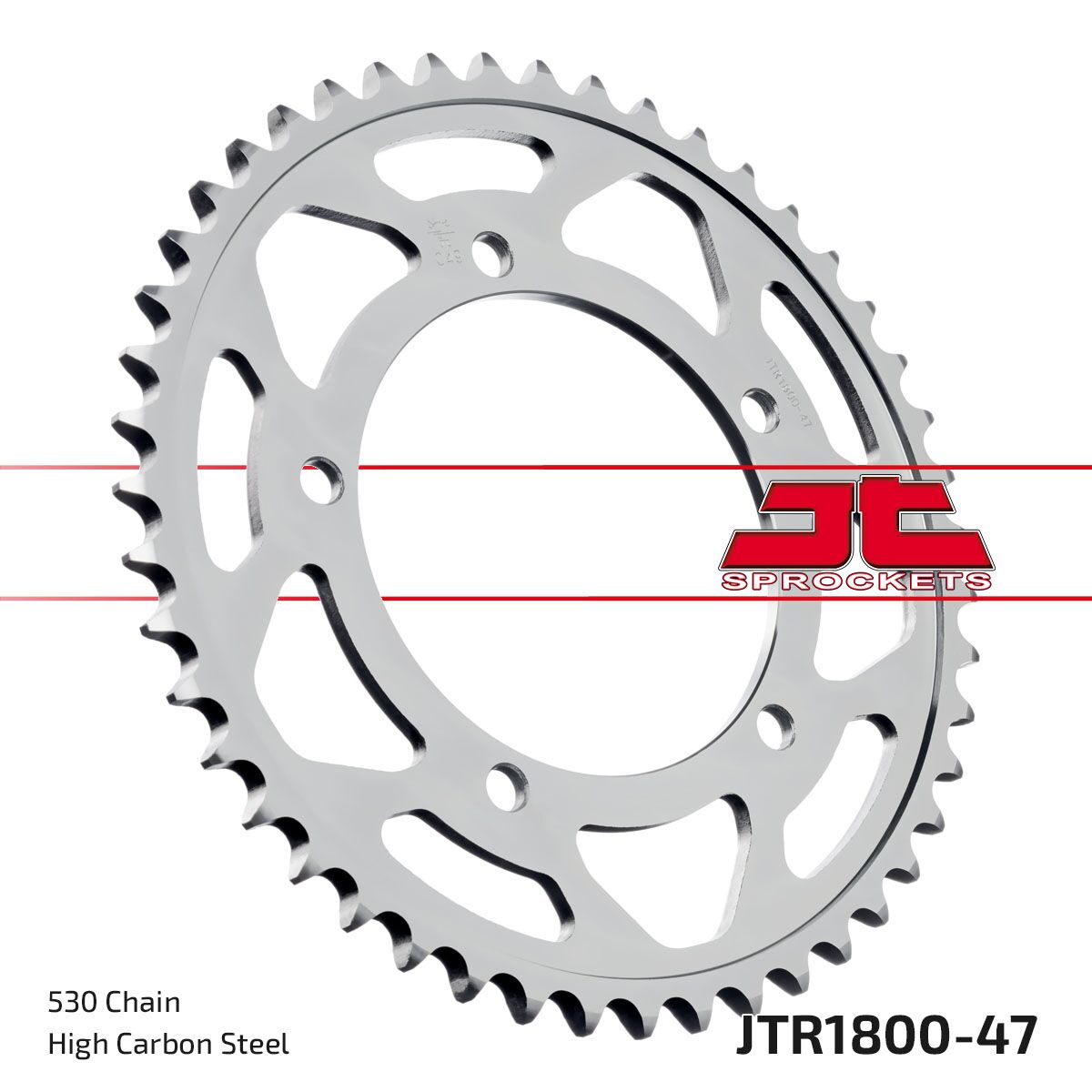 JTR1800.47 REAR REPLACEMENT SPROCKET 47 TEETH 50 PITCH NATURAL C49 HIGH CARBON STEEL